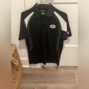 NFL Green Bay Packers Black and White Polo Shirt
